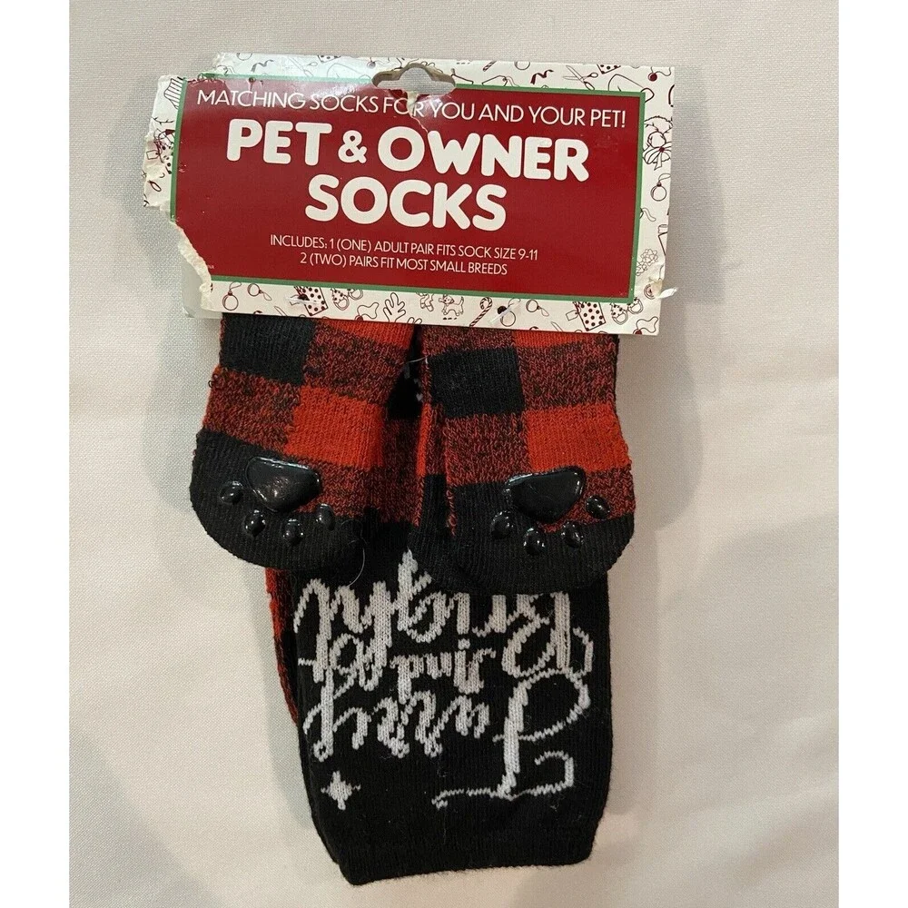 Pet & Owner Socks. (Furry And Bright) New Size 9-11
